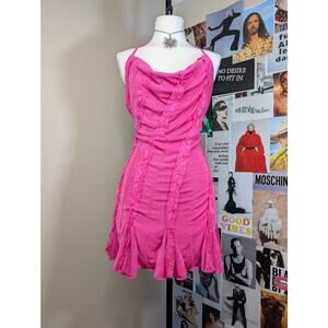 Pink Lace Mini Dress